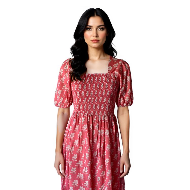 Smock Dress Maxi - Girl's Summer A-Line Smocked Dress