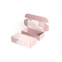 Caja de envío con tapa de cartón personalizable con ventanas transparentes, Kraft personalizado para espejo de maquillaje LED, forro de esponja