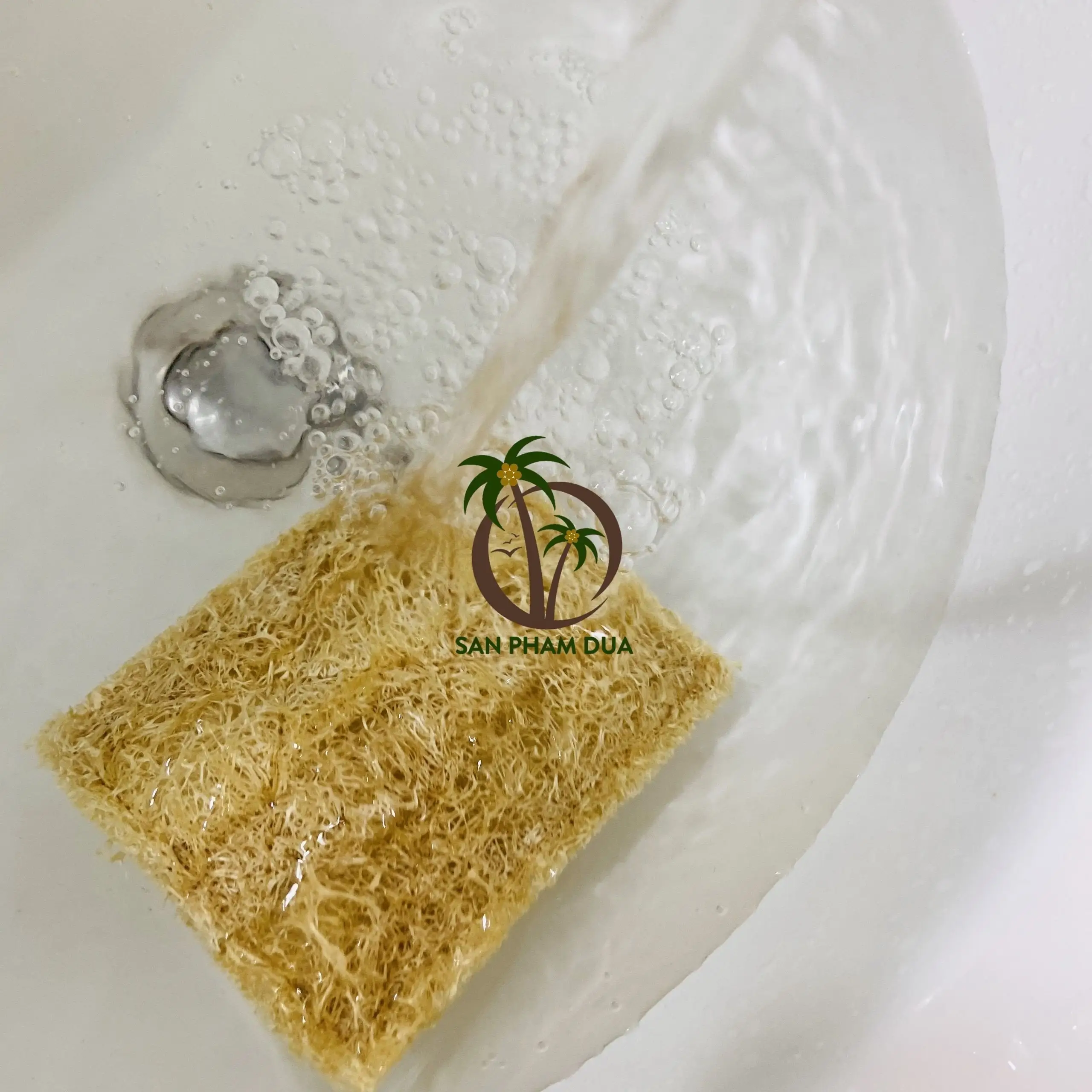 Spugna di luffa ecologica di marca COCO fatta a mano IN VIET NAM/SPONE di luffa naturale per pulire il piatto