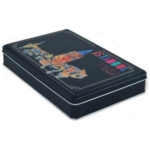 Caja de Regalo Rectangular Negra Mate de Diseño Personalizado Impresa, 140x240x45 mm, Caja de Estaño de Grado Alimenticio - Product Image 3