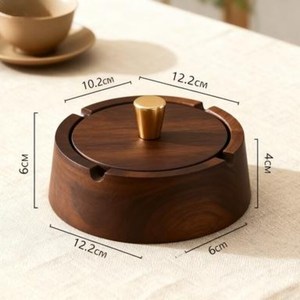 Cenicero Clásico Hecho a Mano de Madera Sólida sin Humo |   Cenicero Ecológico Premium para Cigarrillos y Cigarros - Product Image 2
