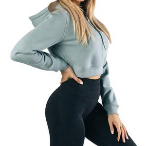 เสื้อฮู้ดแขนยาวเข้ารูปสำหรับผู้หญิงผ้าถักพิมพ์ลายฤดูหนาวโลโก้แบบกำหนดเอง - Product Image 5