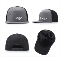 Casquette unisexe décontractée à visière plate, 100 % polyester, personnalisable avec logo, respirante, protection solaire, coupe-vent, style hip-hop urbain