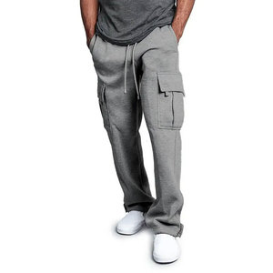 Hombres Casual Cargo Jogger pantalones de chándal Multi bolsillo suelto ajuste ajustable cordón dobladillo lona transpirable para ropa de calle al aire libre - Product Image 5