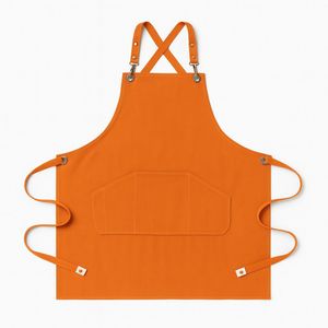 Tablier en toile de cuir uni avec poches et fermeture à pression, logo personnalisé pour chef et personnel, utilisation dans les restaurants et bars - Product Image 2