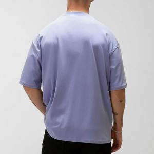 T-shirt en jersey teint en pièce pour homme, grande taille, coupe ample décontractée, manches courtes, col rond, doux, confortable, écologique - Product Image 4