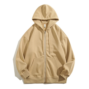 Sweat à capuche zippé unisexe en molleton délavé style streetwear, vente en gros, offre spéciale - Product Image 4