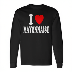 T-Shirt a Maniche Lunghe 'I Heart Love Mayonnaise' - Condimento Preferito - Prodotto Promozionale - Product Image 2