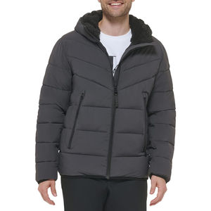 Vestes matelassées chaudes d'hiver personnalisées pour hommes, vestes à capuche, support avant imperméable, coupe-vent écologique, style High Street, vente en gros - Product Image 5