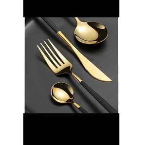 ชุดเครื่องใช้บนโต๊ะอาหารสแตนเลสสีทองเป็นทางเลือกที่ดีที่สุดสำหรับเครื่องใช้บนโต๊ะอาหารที่มีสไตล์และของใช้ในครัวที่มีอายุการใช้งานยาวนาน - Product Image 1