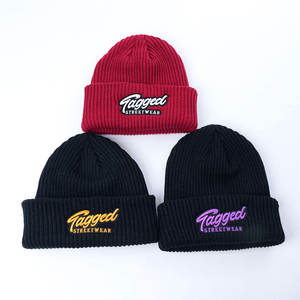 Bonnets d'hiver en tricot personnalisés, laine/coton, haute qualité, respirant, imperméable, unisexe, adulte, motif uni brodé, streetwear - Product Image 2