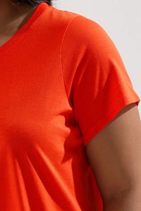 Camiseta naranja de moda de verano para mujer, estilo informal, tela personalizable, camiseta para mujer, ropa, Fabricantes De Ropa, Bangladesh - Product Image 4