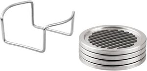 Trendy Metallic <b>Drink</b> Coasters set with <b>Stands</b> Ideal Living Room Kitchen bar Tables Contemporary Design for a Modern Lifestyle - Product Image 4