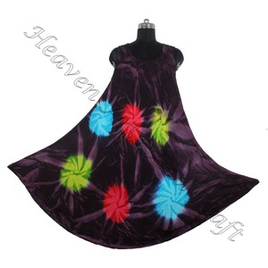 2025 moda verano señoras Slim Fit sin mangas largo Tie Dye vestido Tie Dye Boho Gypsy vestido rayón vestido de noche - Product Image 5