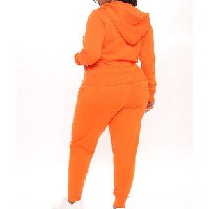 Conjunto Deportivo Personalizado para Mujer, Talla Grande, con Cremallera, Sudadera con Capucha y Pantalones Jogger de Felpa de Algodón de Buena Calidad, Ropa Deportiva Informal, OEM - Product Image 3