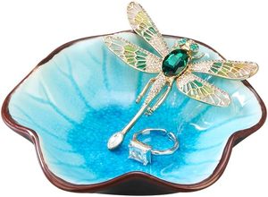 ที่ใส่เครื่องประดับใบไม้น้ำแข็งสีฟ้าทะเลสาบสุดหรูทำด้วยมือถาดใส่แหวนขนาดเล็กของขวัญตกแต่งบ้านสำหรับเพื่อน - Product Image 3