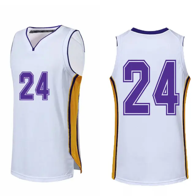 Custom No 24 Mannen Jongens Basketbal Truien Kits, Mannelijke College Mouwloze Basketbalshirt Shorts, Kinderen Sport Basketbal Uniformen