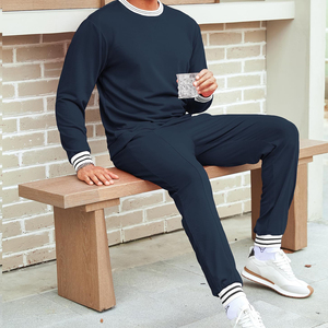 Survêtement deux pièces confortable et extensible polyvalent surdimensionné Survêtement à manches longues pour homme Survêtements 100% coton - Product Image 3