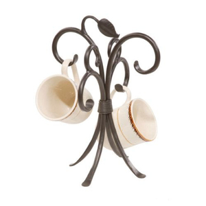 Portable Iron Metal Mug Holder Stand With Curved Hooks For Kitchen Countertop Dining Table Mugs <b>Storage</b> Stand On Sale - Product Image 5
