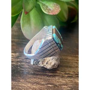 Trevor Jack Bezel Set <b>Turquoise</b> & Sterling Silver <b>Ring</b> Size 9.5 - Product Image 3