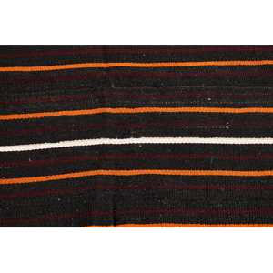 พรมวินเทจตุรกี ขนาด 4.4x7.8 ฟุต (135x239 ซม.) พรมคิลิมลายดอกไม้สีดำ - Product Image 3