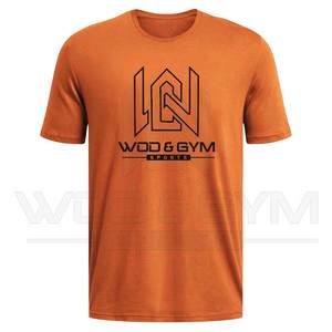 เสื้อยืดแขนสั้นสำหรับผู้ชายแห้งเร็วสีล้วนแบบสตรีทแวร์โลโก้ด้านหน้าโลโก้ตามสั่ง - Product Image 3