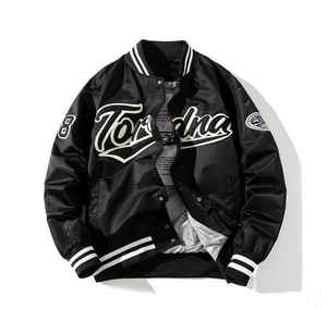 Varsity Jacket Hombres Mujeres Unisex College Baseball Bomber Jacket Streetwear Prendas de abrigo Custom Team Logo Jacket - Product Image 6