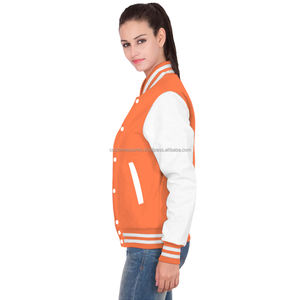 Veste bomber en molleton de coton élégante pour femmes, veste varsity personnalisée en gros pour le streetwear - Product Image 2
