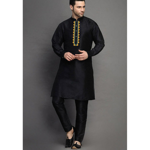 Shalwar Kameez de Algodón para Hombre de Marca Privada, Kurta Pajama de Colores Sólidos, Logotipo Personalizado, Ropa Islámica, Fabricante de Pedidos al por Mayor, OEM - Product Image 1