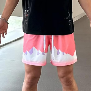 กางเกงขาสั้นตาข่าย2ชั้นสำหรับผู้ชายกางเกงบาสเก็ตบอลตาข่าย250หนา6นิ้วแห้งเร็ว2025 - Product Image 5