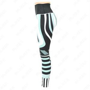 Vente en gros de leggings capri imprimés par sublimation de taille haute en polyester spandex pour femmes leggings de yoga à taille élastique - Product Image 3