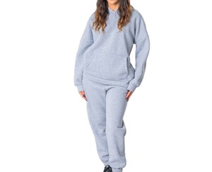 Conjunto Deportivo Personalizado para Mujer, Estilo Informal, Sudadera con Capucha y Pantalones Deportivos, Logotipo Personalizado - Product Image 2