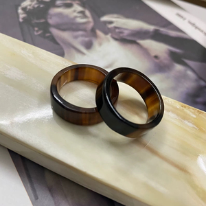 Anillo de Cuerno de Búfalo Pulido, Joyería para Fiestas, Bodas y Aniversarios, Color Natural, Gran Venta - Product Image 1