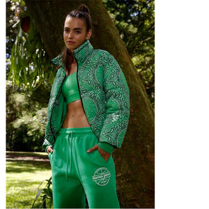 Veste matelassée légère pour femme Doublure en laine respirante Imprimé Technics Manteau à bulles brillantes pour la saison d'automne - Product Image 6