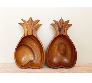 Bol en bois d'acacia en forme d'ananas naturel de haute qualité 25x11x5 cm pour le stockage de gâteaux aux fruits vaisselle ou ustensiles de cuisine - Product Image 6