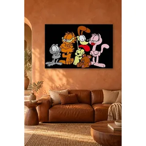 Impression sur toile de Fida Garfield et de ses amis sur fond noir - Product Image 2