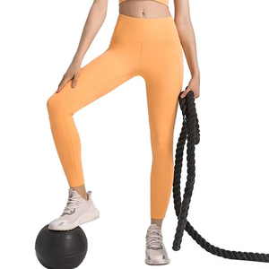 Women High-Waisted Yoga <b>Leggings</b> <b>with</b> Quick Dry Printed Spandex Elastic Solid Pattern - Custom Logo & Design - Product Image 5