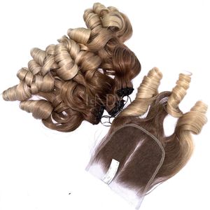 Cabello fino ondulado de bebé de la más alta calidad, color personalizado de cabello humano real con cierre y paquete al por mayor - Product Image 6