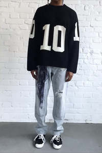 Design personnalisé logo Streetwear Tricots Mode Col Ras Du Cou À Manches Longues Hommes Tricot Crochet Pull Top Tricoté Maille Jersey - Product Image 2