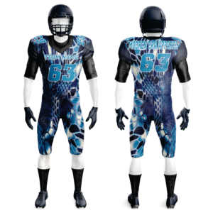 Uniforme de football américain taille jeunesse en gros 100% polyester avec nom d'équipe personnalisé et impression de numéro ensembles à manches courtes - Product Image 6