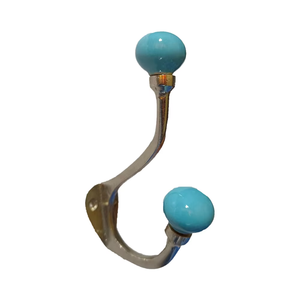 Door Mounted Bathroom Holder Over the Door Hanger Cloth Coat <b>Hook</b> with Colorful Ceramic Ball - Product Image 1