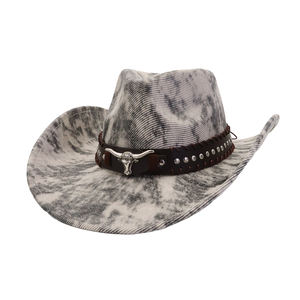 Nouveaux chapeaux de cow-boy en cuir personnalisés pour hommes en plein air chapeaux de cow-boy en cuir véritable chapeaux de mode en gros - Product Image 3