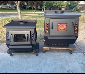 Automatic Effective NEW Modern Wood Pellet <b>Stove</b> Feeding Freestanding Large Heat Output Temperature Control 108kW Eco-Friendly - Product Image 2