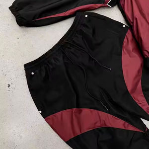 Chaqueta de verano de alta calidad para hombre, chaqueta de concha suave personalizada, chándal, conjunto corto cortavientos de bloque de Color para hombre - Product Image 2