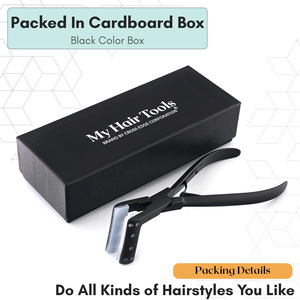 High-quality Hair Extension Tool <b>Tape</b> in Weft Extensions Plier Styling Tools comfort Easy <b>Grip</b> Handle Deck Shape Silicon Pads - Product Image 3