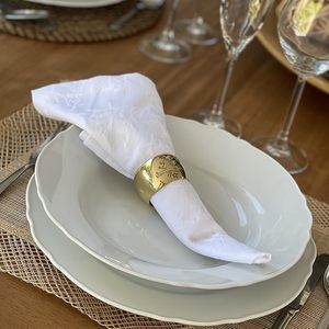 Vintage Metal Christmas Tree Printed <b>Wreath</b> Napkin <b>Ring</b> for Holiday Christmas Party Dinner Table Decoration - Product Image 1