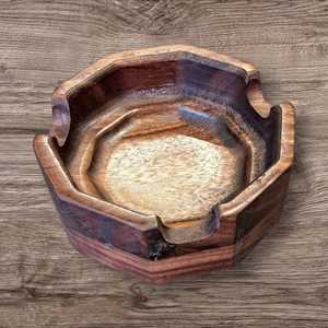 Cendrier en bois naturel fait à la main |   Cendrier en bois massif au design classique, réutilisable, écologique, pour la maison - Product Image 5