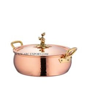 หม้อโลหะเคลือบทองแดงสไตล์วินเทจสำหรับทำอาหาร - Product Image 6