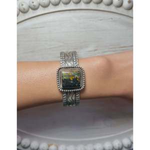 Bracelet manchette Tillie John Fashion en Black Jack et argent sterling - Product Image 4