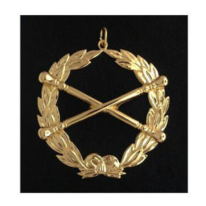 MASON MASTER GRAND OF CEREMONIES BLUE LODGE COLLAR JEWEL GOLD <b>METAL</b> GRAND TYLER COLLAR JEWEL IN GOLD TONE NEW TOP Freemason - Product Image 1